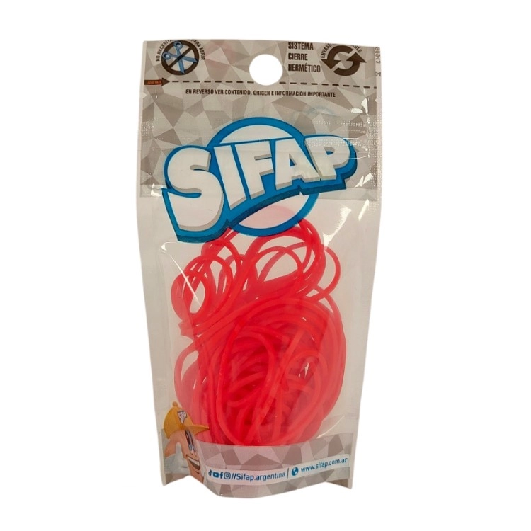 Bandas Elasticas de Caucho Sifap Rojo x 16grs Art.88167